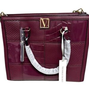 Victoria's Secret Red Tote Bag with Gold Accents